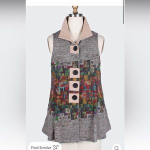 DAMEE Suede Patch Vest - 3184 In Multi NWT XXL